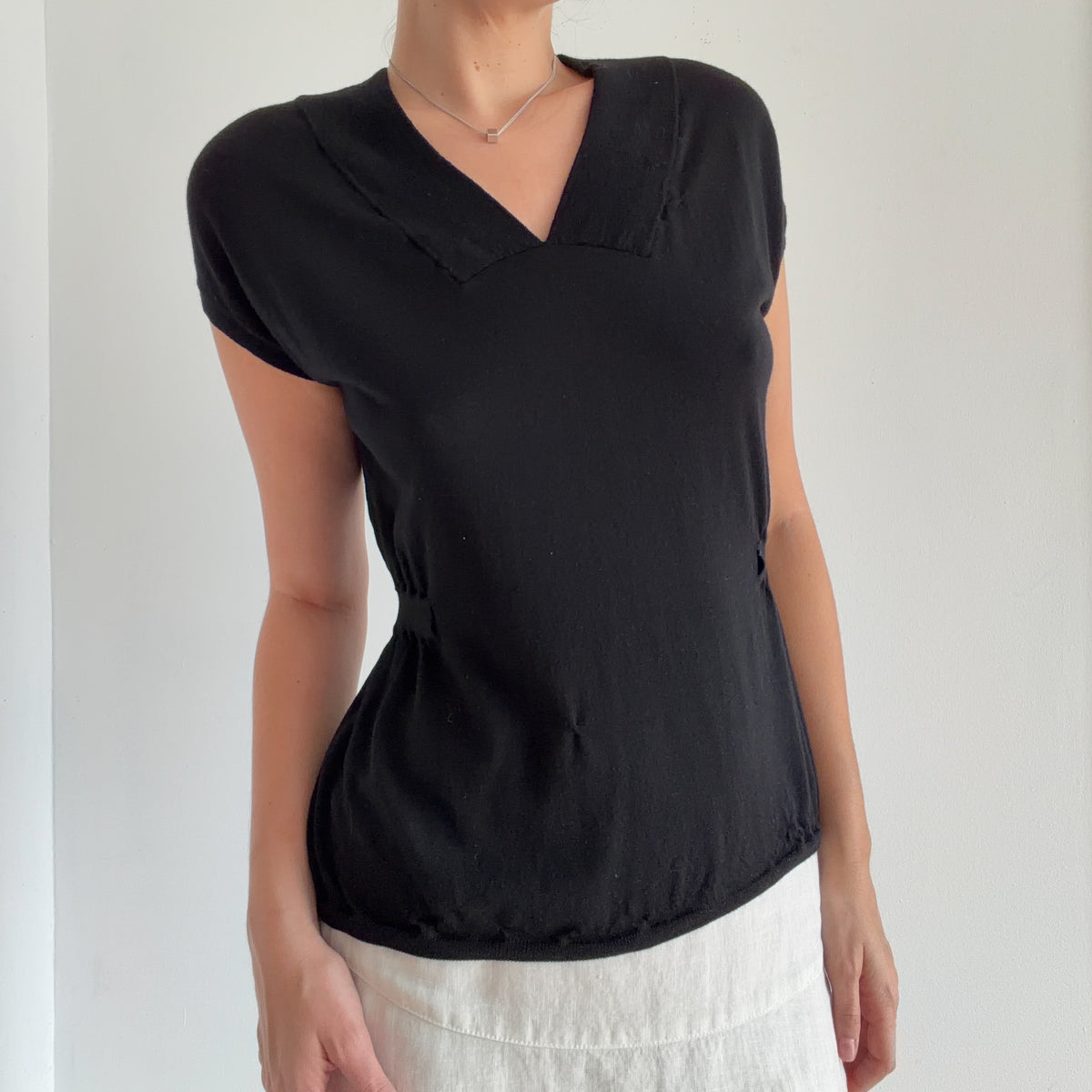 Akris Punto Black Wool Knit Top / SZ M/L