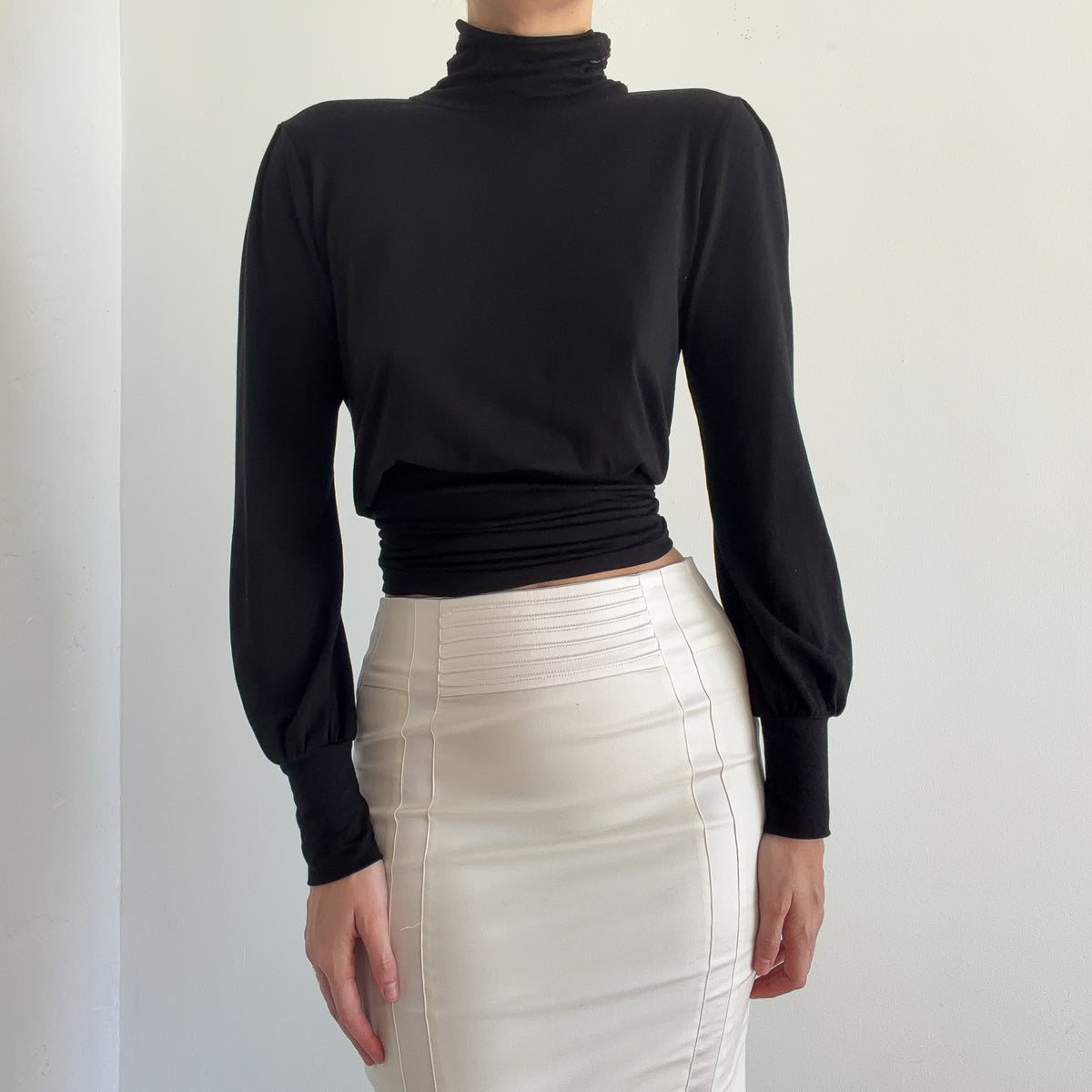 Adriano Goldschmied Black Open Back Turtleneck / SZ S