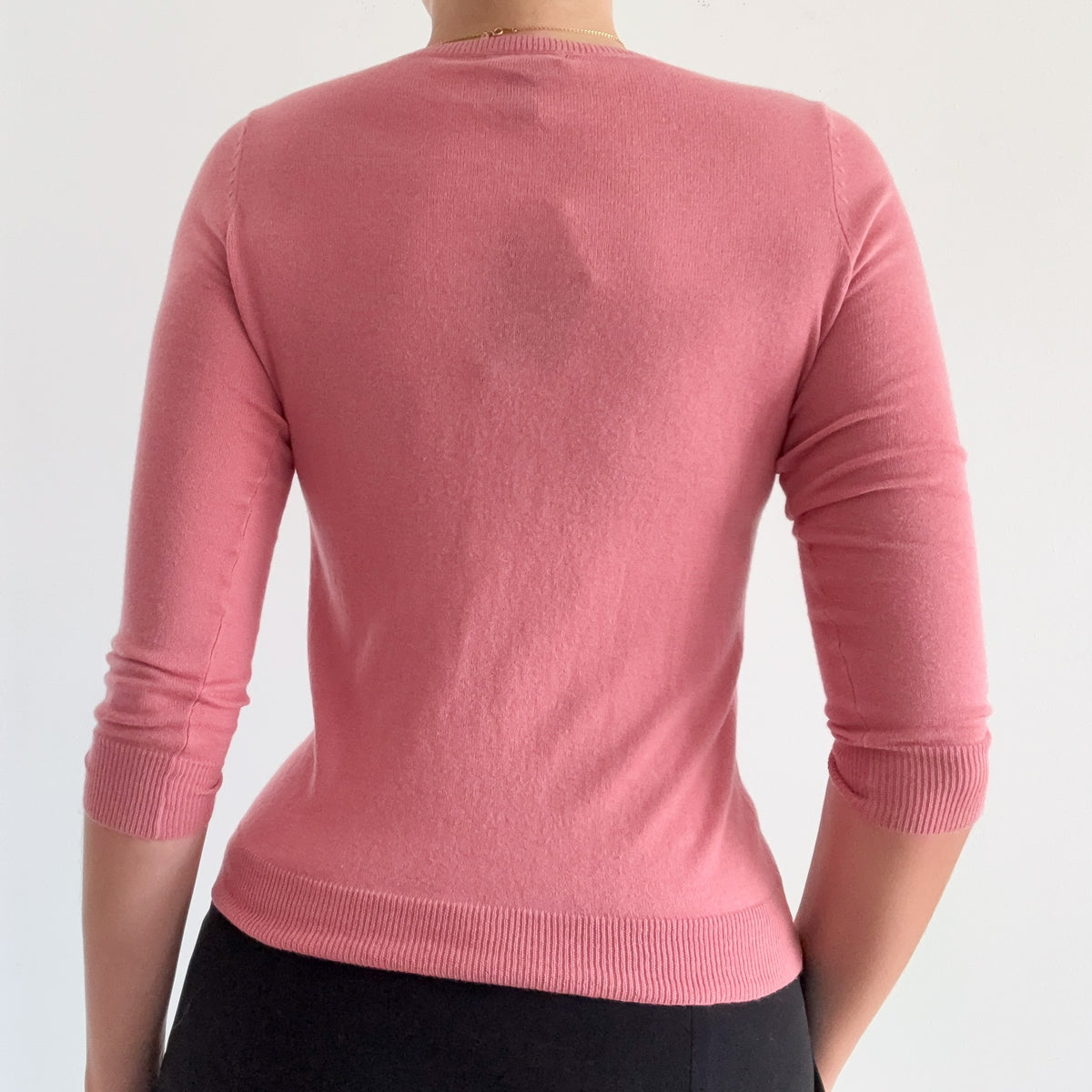 Y2K Bubblegum Pink Knit Ruffle Cardigan / SZ S