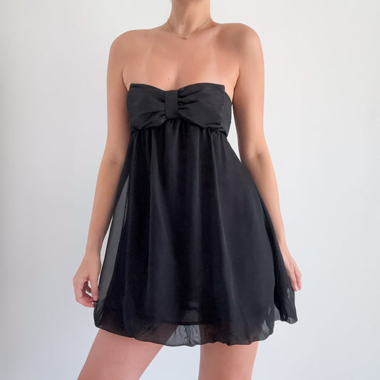 2010's Black Bow Bubble Mini Dress / SZ S-M