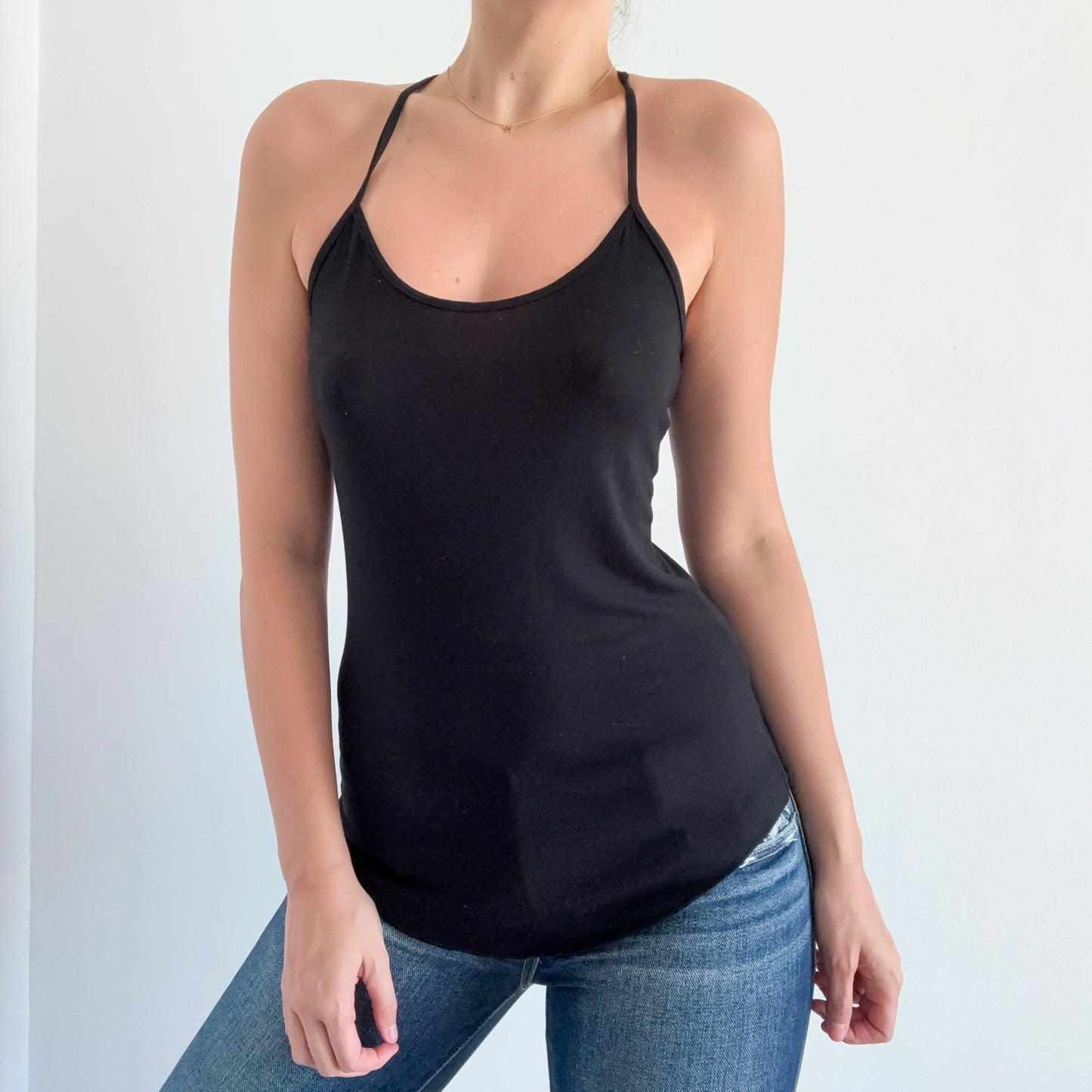 Y2K Black Racerback Top / SZ S-M