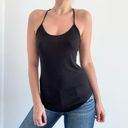 Y2K Black Racerback Top / SZ S-M