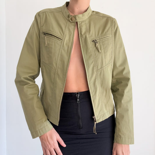 Y2K Gap Olive Cotton Zip Jacket / SZ M