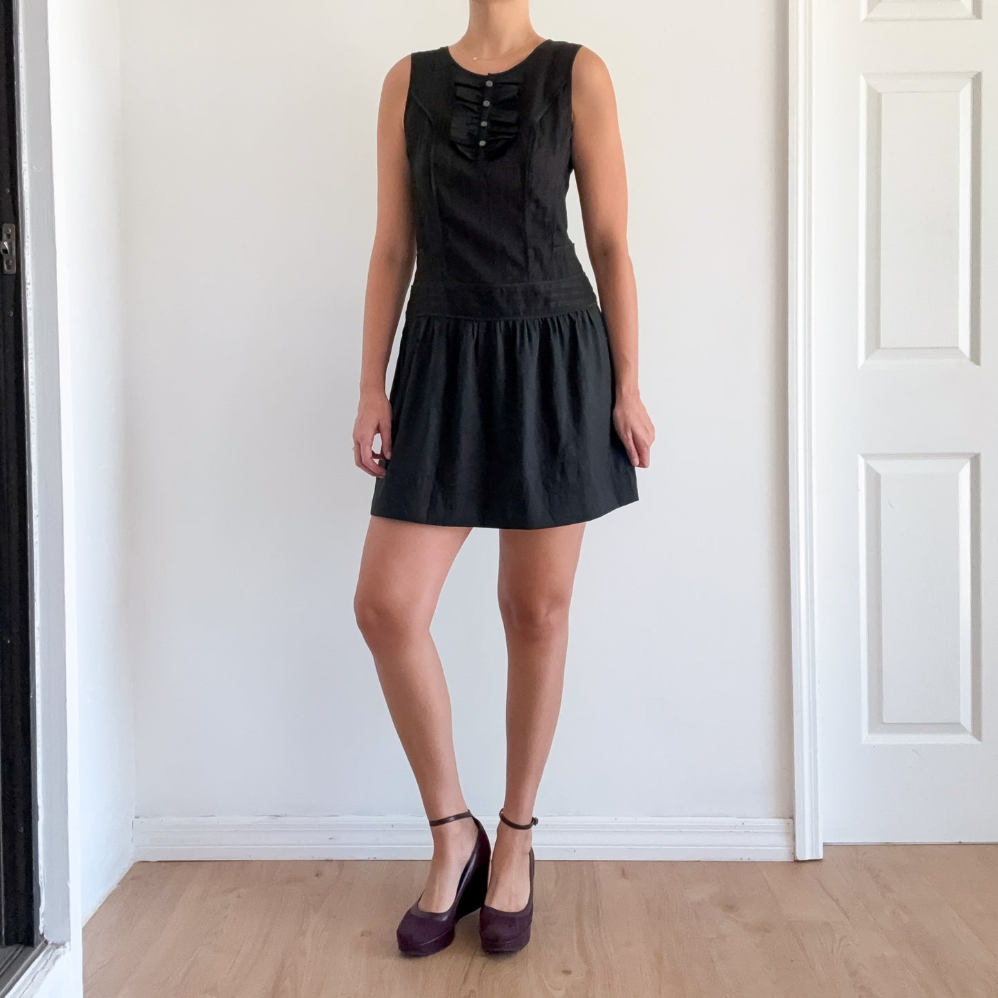 Y2K Black Cotton Babydoll Dress / SZ 6