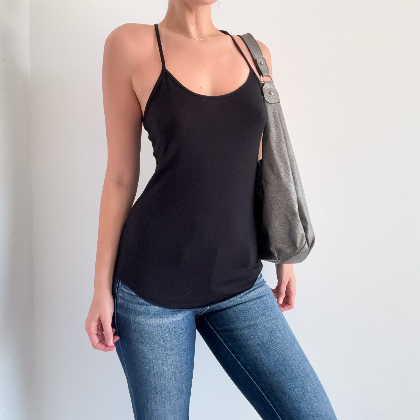 Y2K Black Racerback Top / SZ S-M