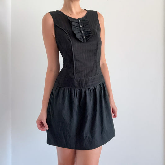 Y2K Black Cotton Babydoll Dress / SZ 6