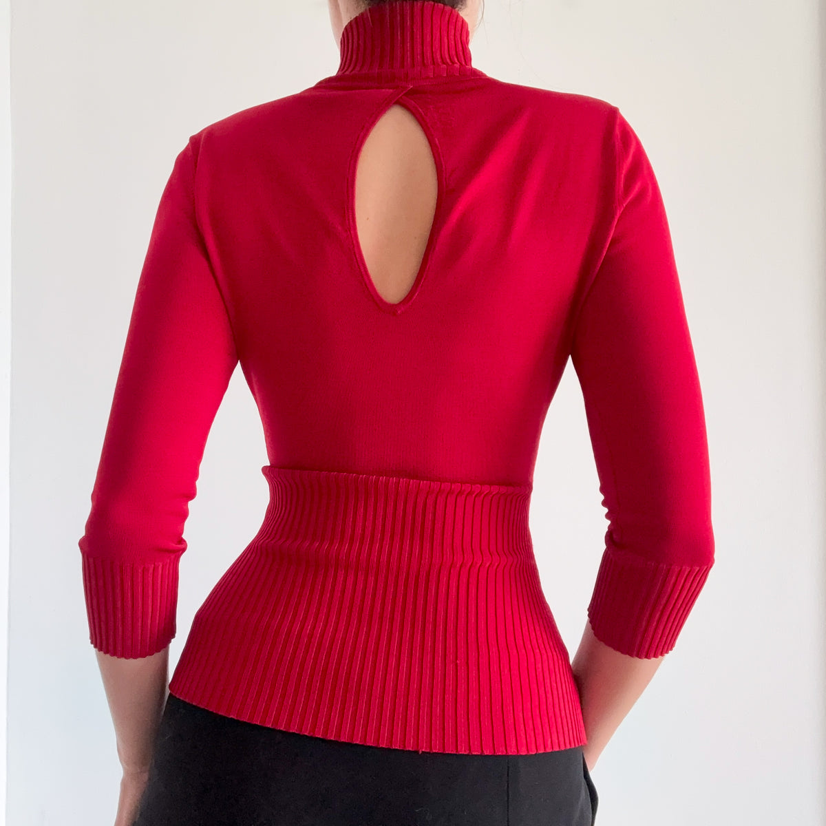 Y2K Bebe Crimson Knit Turtleneck Top / SZ M