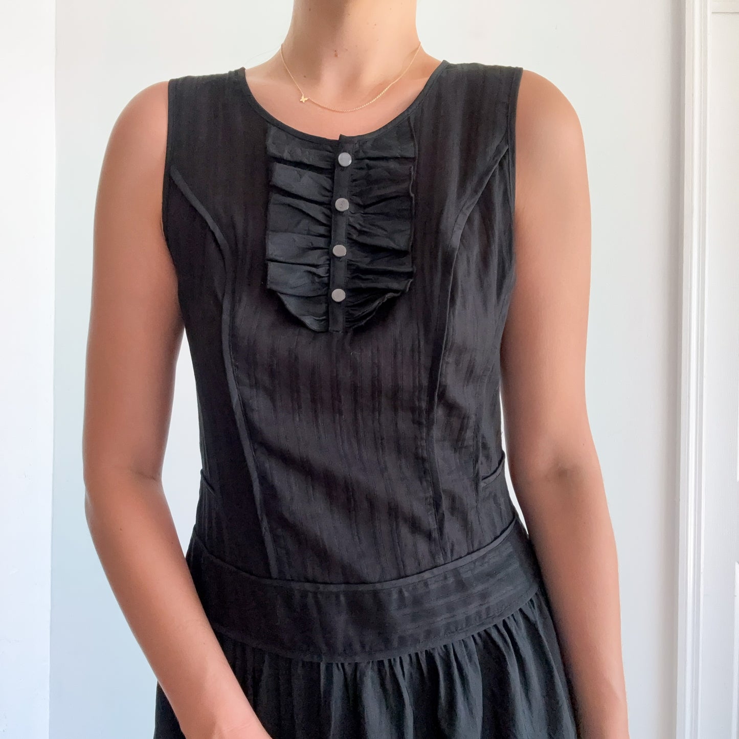 Y2K Black Cotton Babydoll Dress / SZ 6
