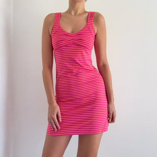 Hot Pink & Coral Striped Workout Dress / SZ XS-S