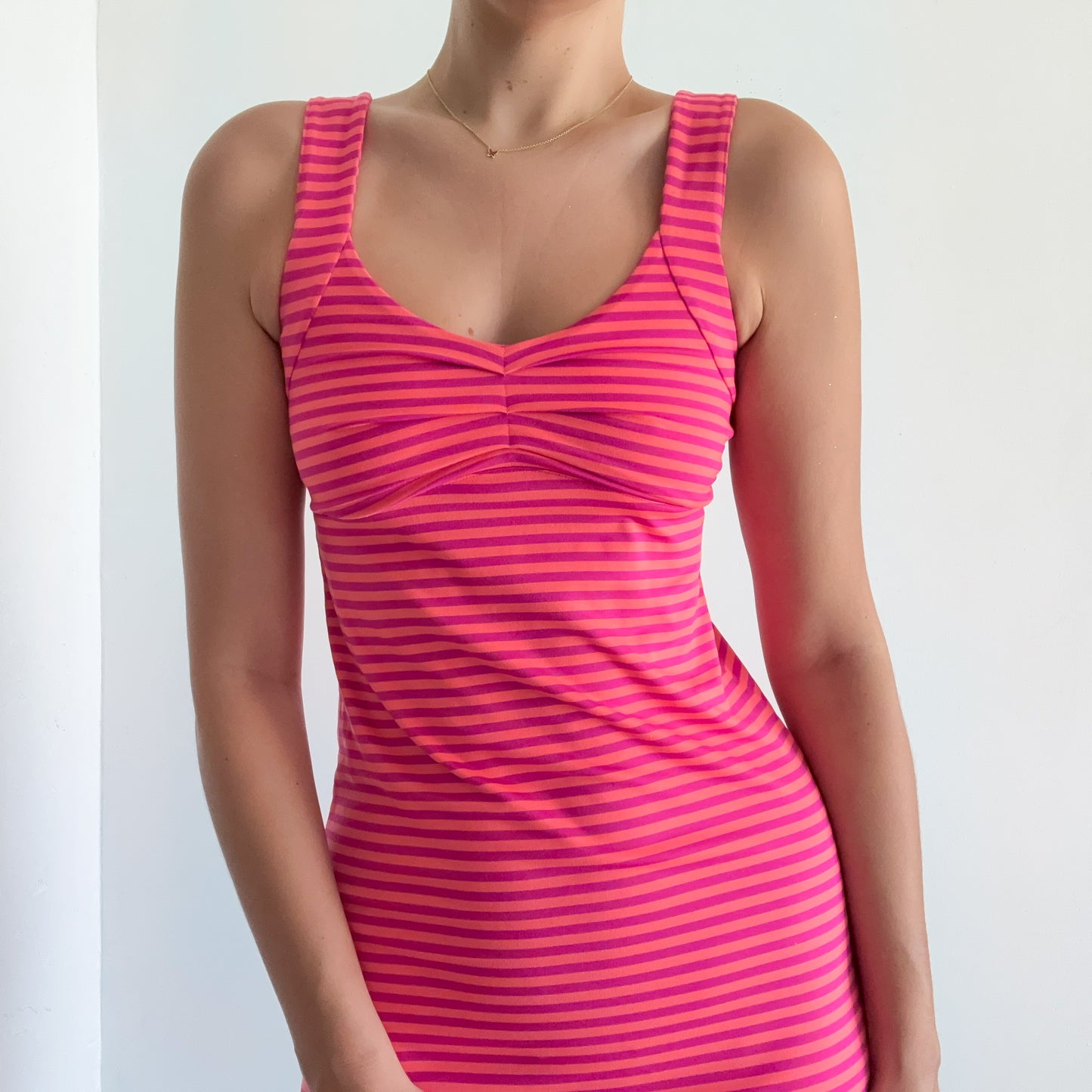 Hot Pink & Coral Striped Workout Dress / SZ XS-S