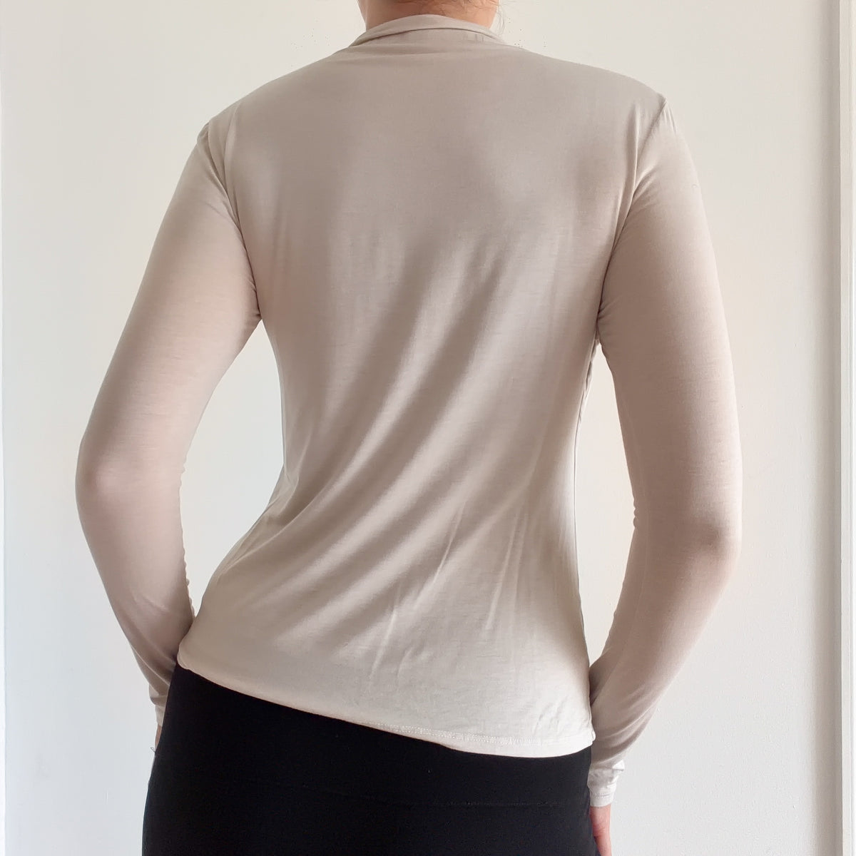 Enza Costa Off-White Ruched Long Sleeve / SZ M