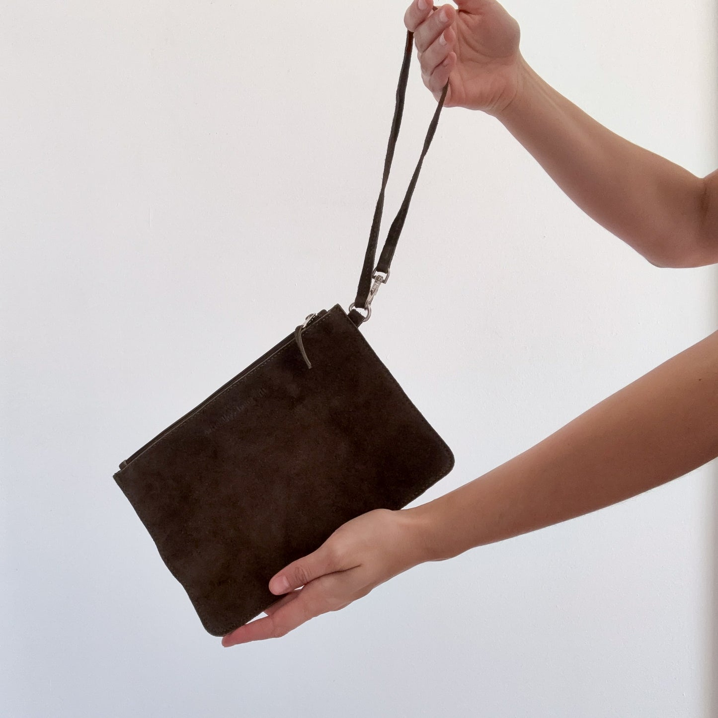 Army Green Suede Wristlet