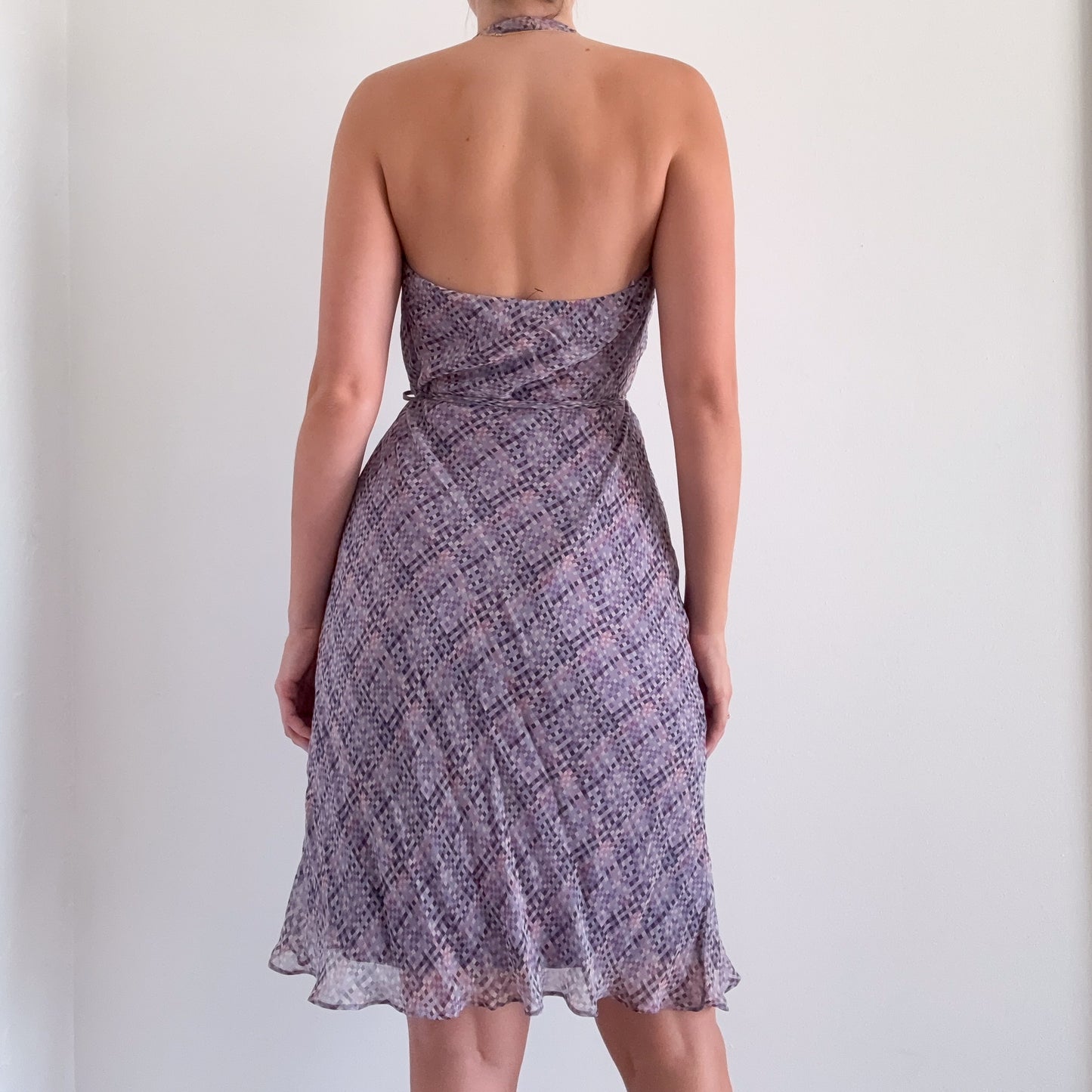 Y2K BCBGMaxAzria Purple Silk Wrap Dress / SZ 4