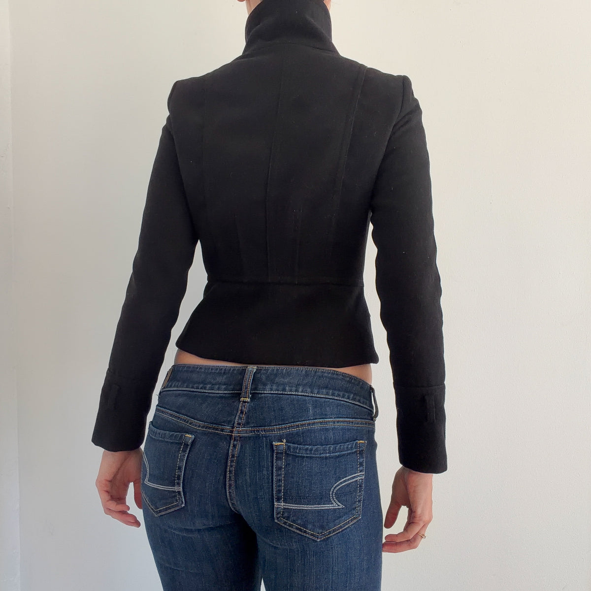 Y2K Black Zip Moto Jacket / SZ XS