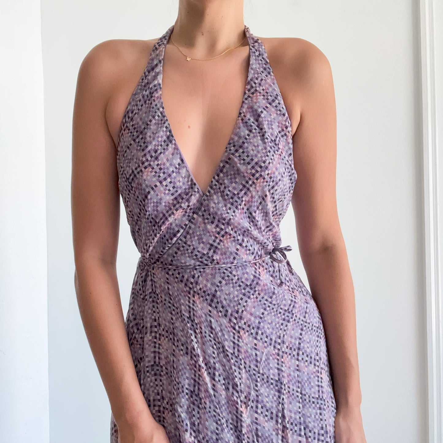 Y2K BCBGMaxAzria Purple Silk Wrap Dress / SZ 4