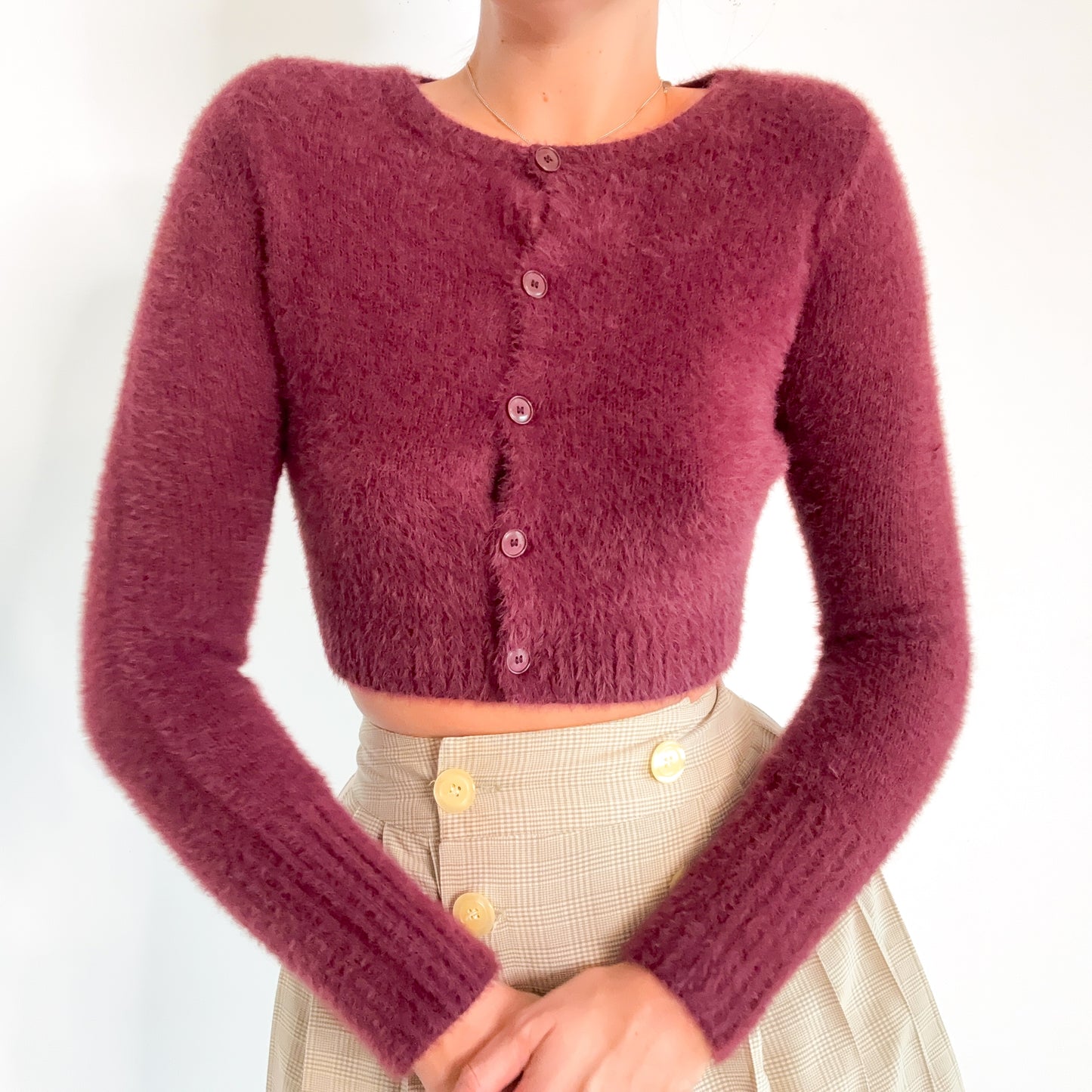 Urban Outfitters Maroon Fuzzy Cardigan / SZ XS
