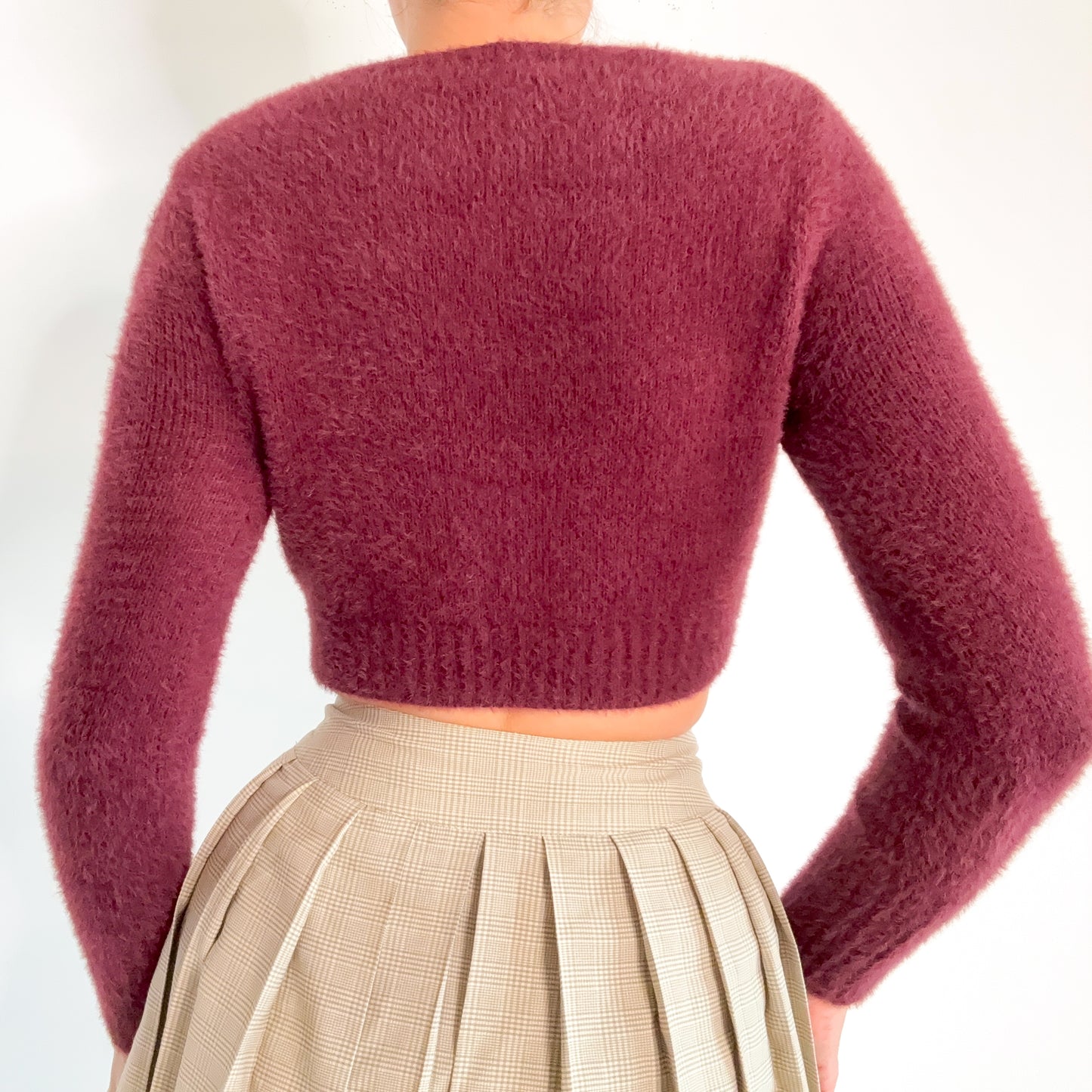 Urban Outfitters Maroon Fuzzy Cardigan / SZ XS