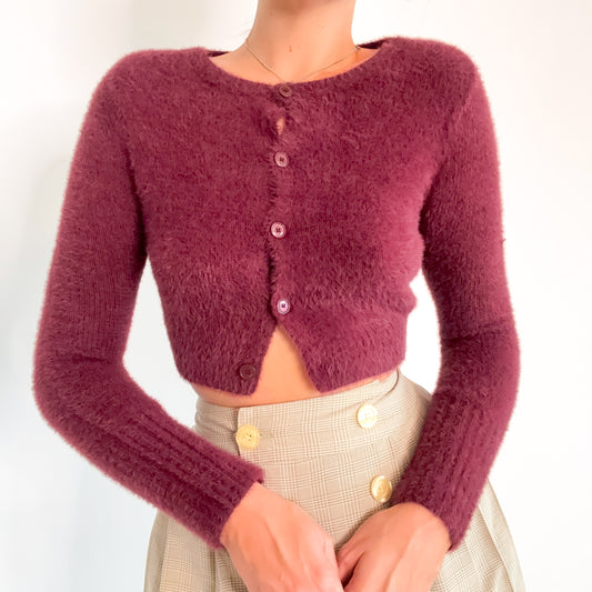 Urban Outfitters Maroon Fuzzy Cardigan / SZ XS