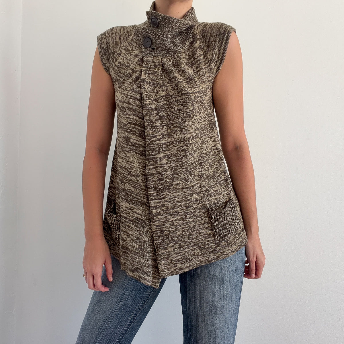 Y2K Olive Sweater Knit Short Sleeve Shrug / SZ M