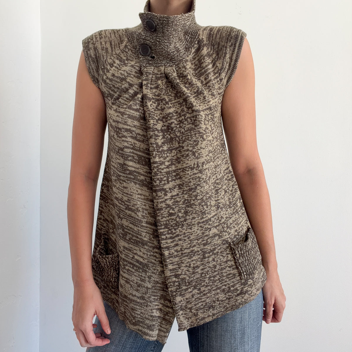 Y2K Olive Sweater Knit Short Sleeve Shrug / SZ M