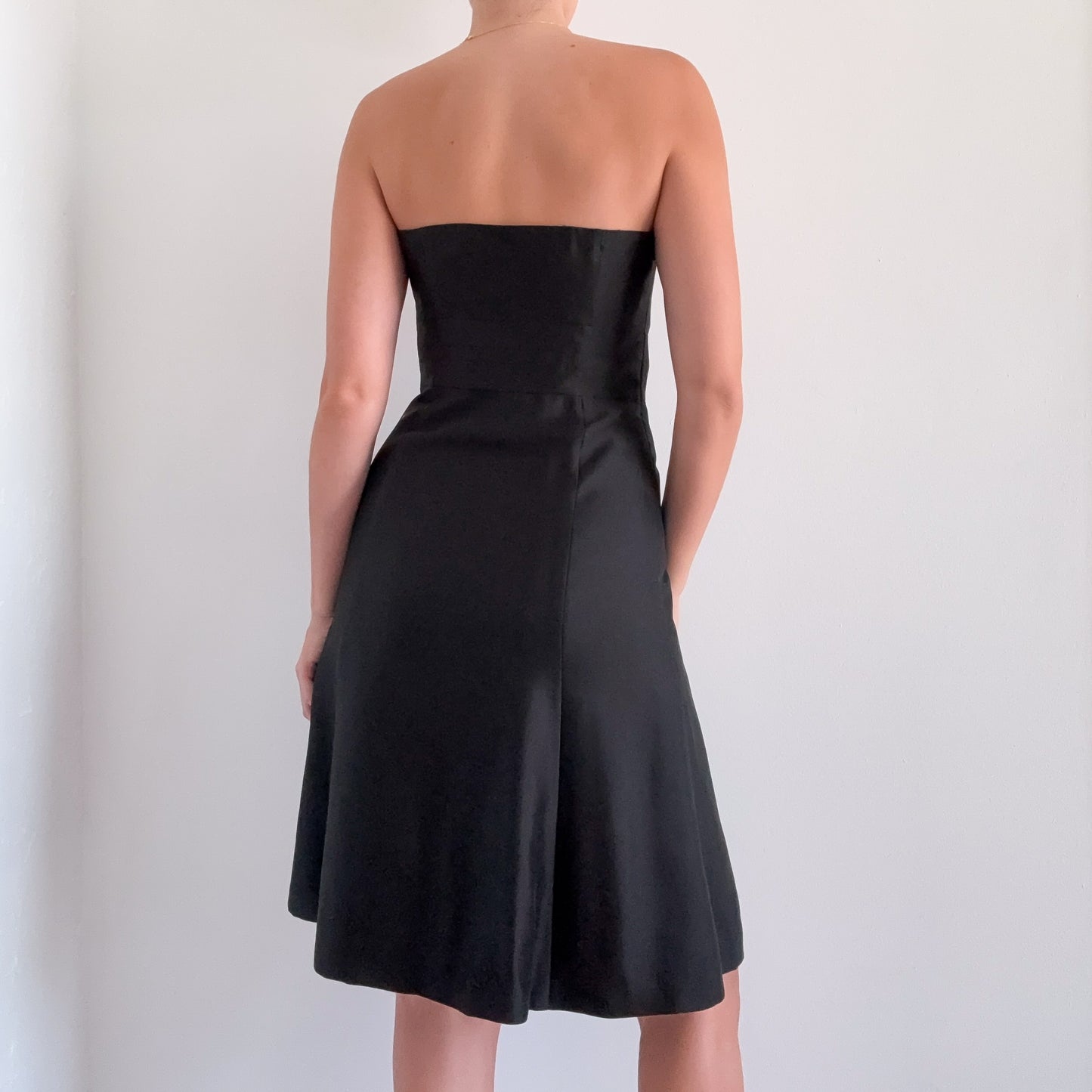 Y2K Black Silk Bow Cocktail Dress / SZ 4