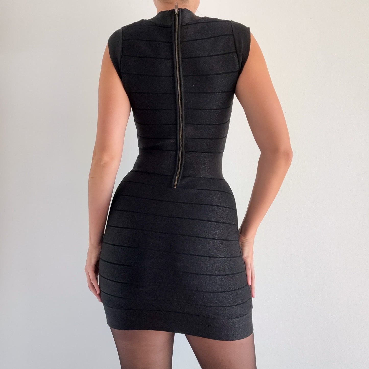 Y2K Black Sparkle Bandage Mini Dress / SZ S