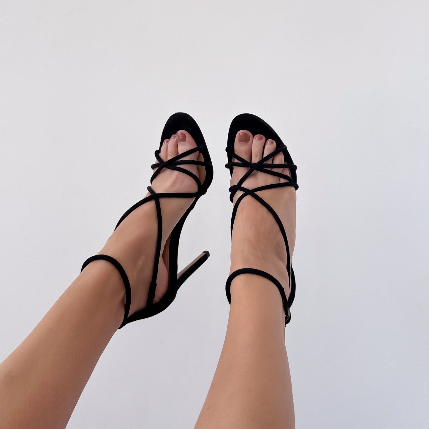 Y2K Gianni Bini Black Suede Strappy Heels / SZ 8.5