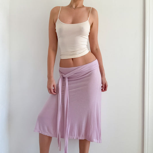 Y2K James Perse Lilac Tie Midi Skirt / SZ S