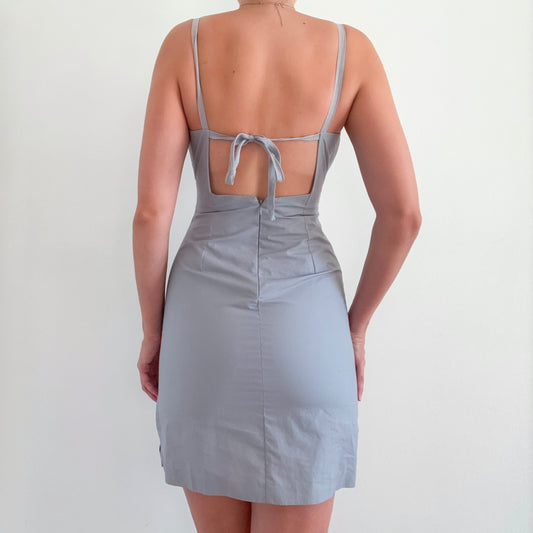 Y2K BCBGMaxAzria Grey Cotton Mini Dress / SZ 2/4