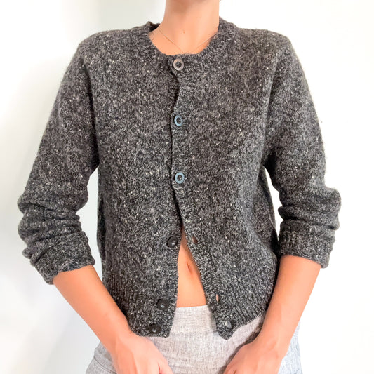 90's Gap Grey Cardigan Chunky Sweater / SZ M-L