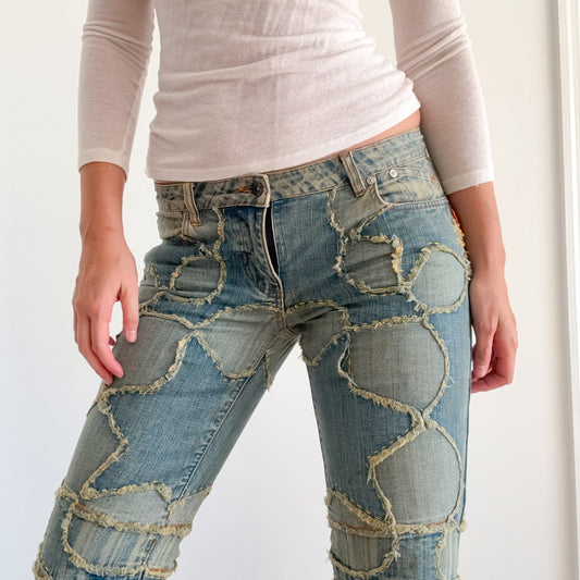 Y2K Akdmks Frayed Stitch Jeans / SZ 6
