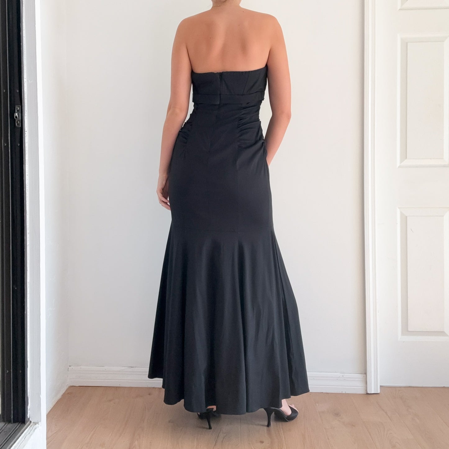 Y2K Black Bow Mermaid Gown / SZ M-L