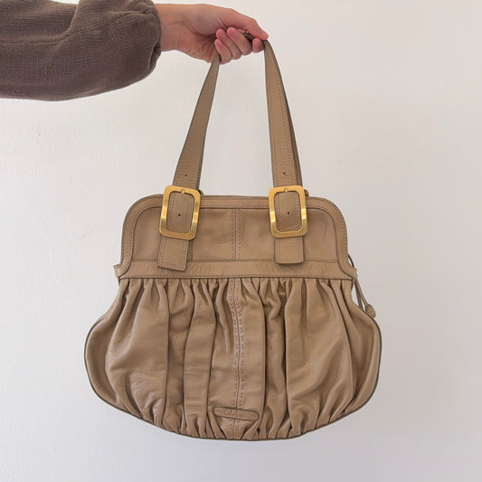 Y2K Cole Haan Gold Leather Handbag