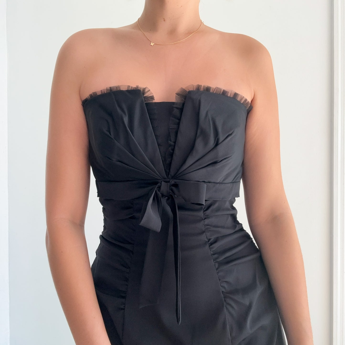 Y2K Black Bow Mermaid Gown / SZ M-L