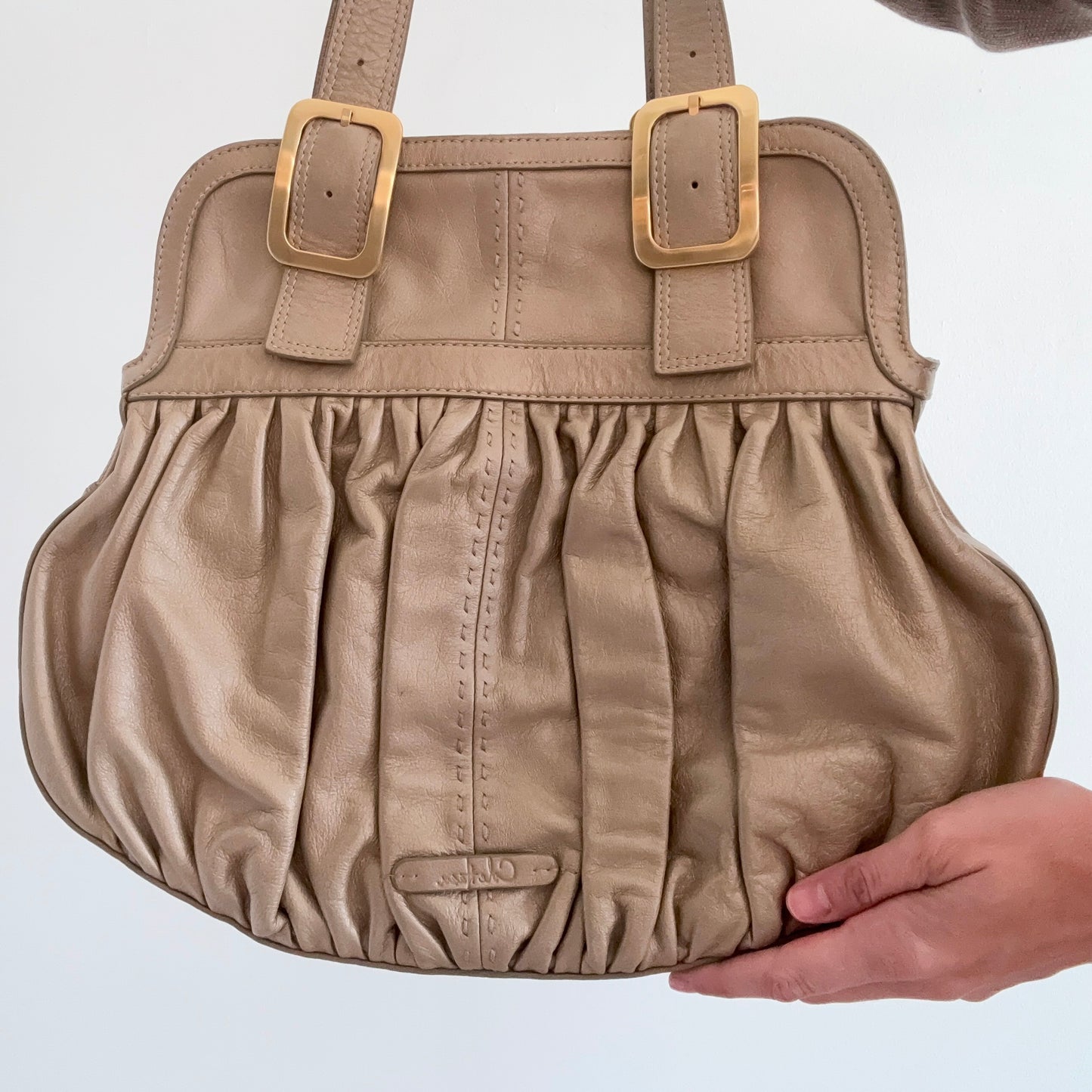 Y2K Cole Haan Gold Leather Handbag