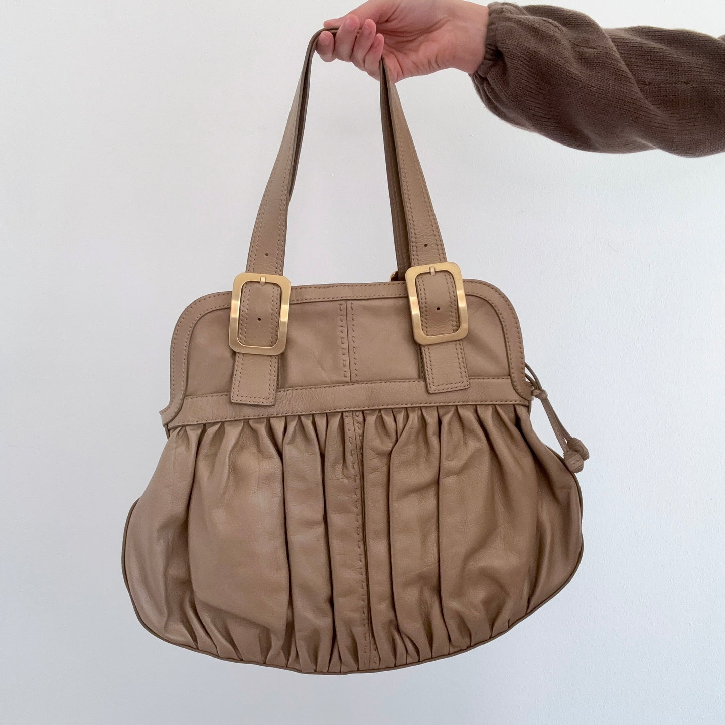 Y2K Cole Haan Gold Leather Handbag