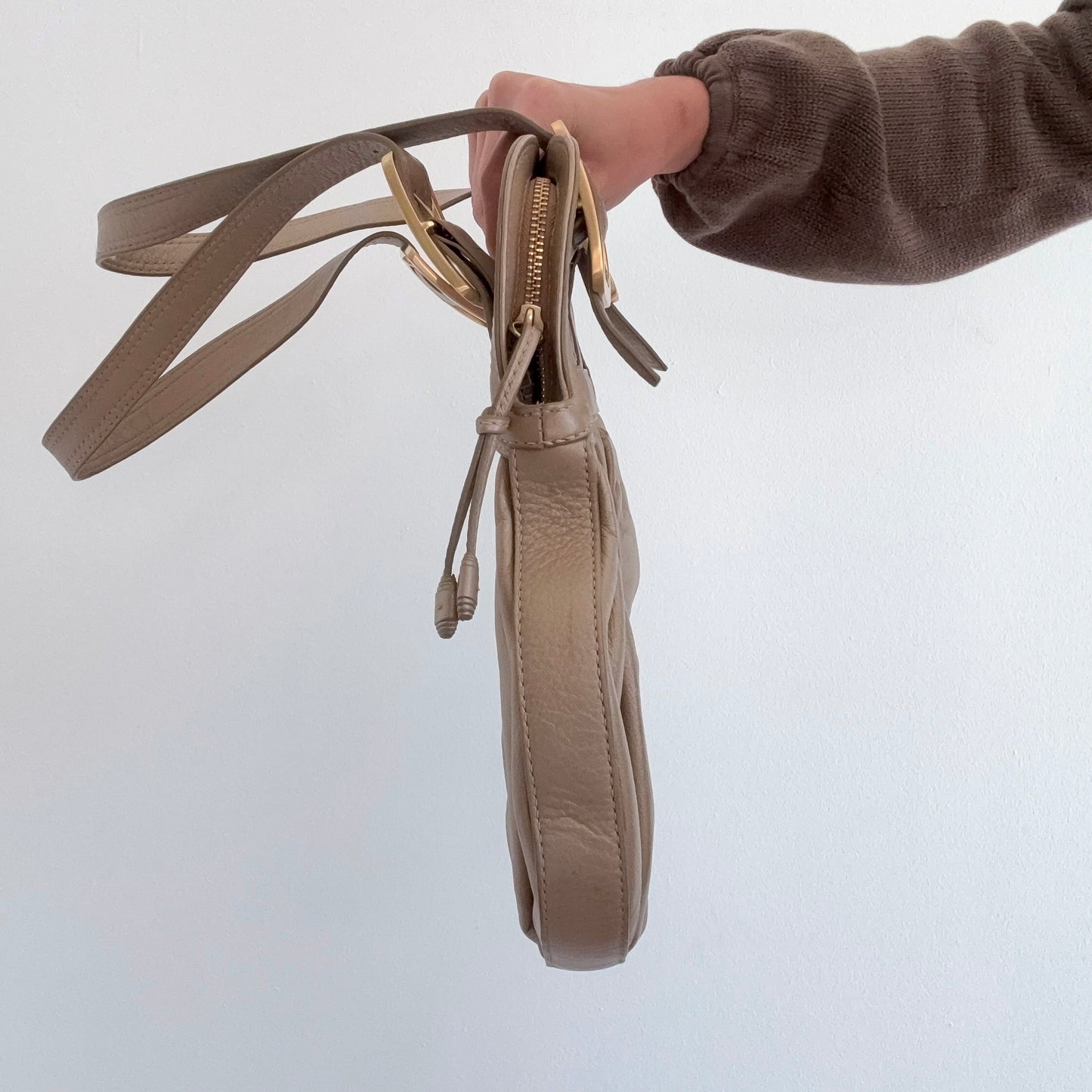 Y2K Cole Haan Gold Leather Handbag