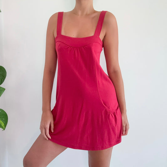 Y2K Strawberry Modal Pocket Mini Dress / SZ S