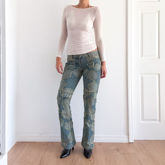 Y2K Akdmks Frayed Stitch Jeans / SZ 6