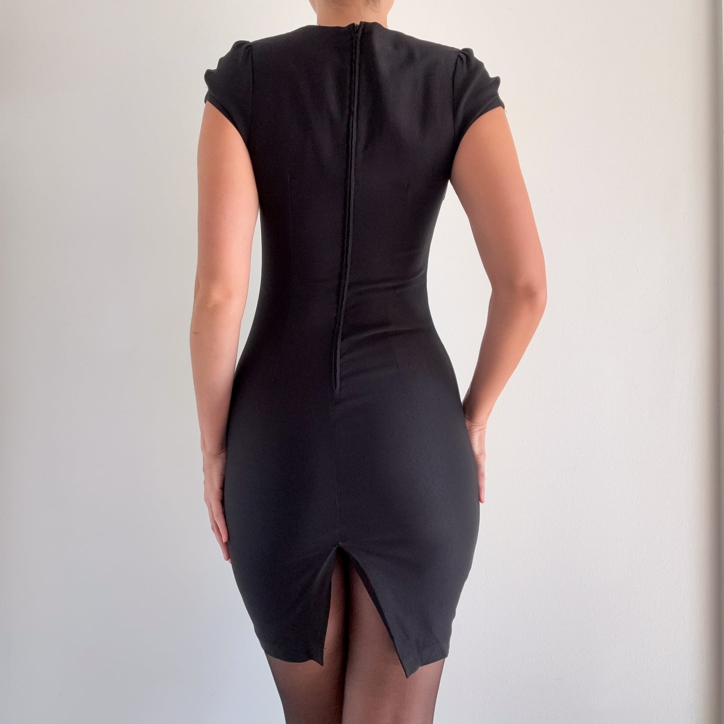 Y2K Black Cap Sleeve Mini Dress / SZ S