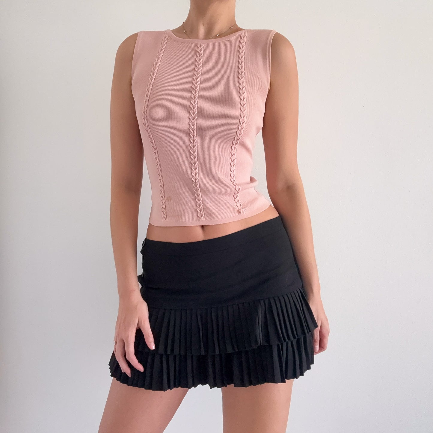 Y2K Blush Pink Knit Top / SZ S