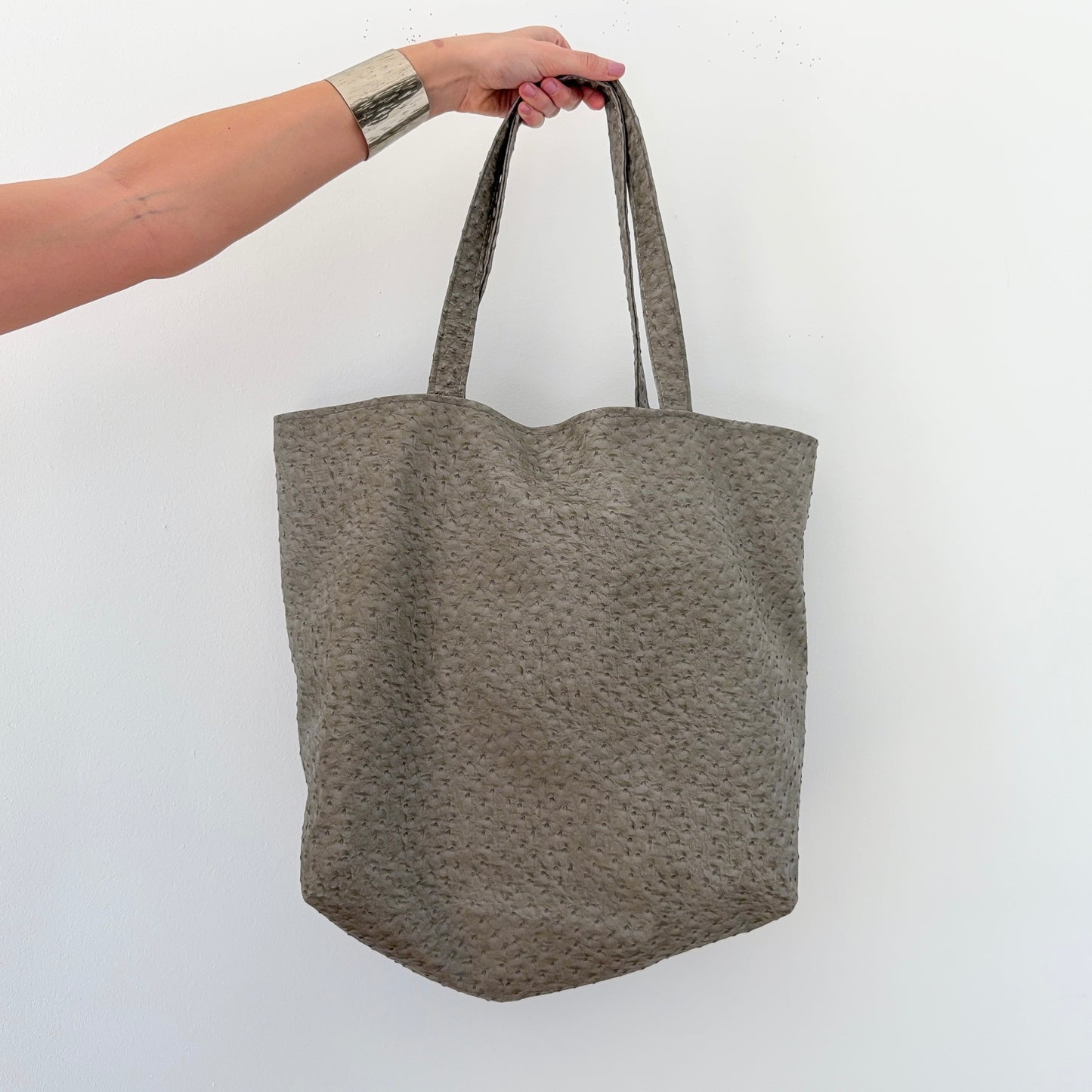 2010's Grey Vegan Ostrich Totebag