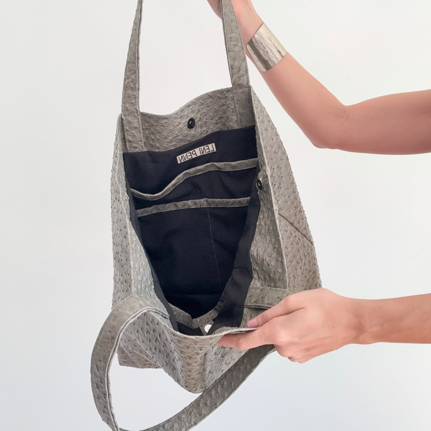 2010's Grey Vegan Ostrich Totebag