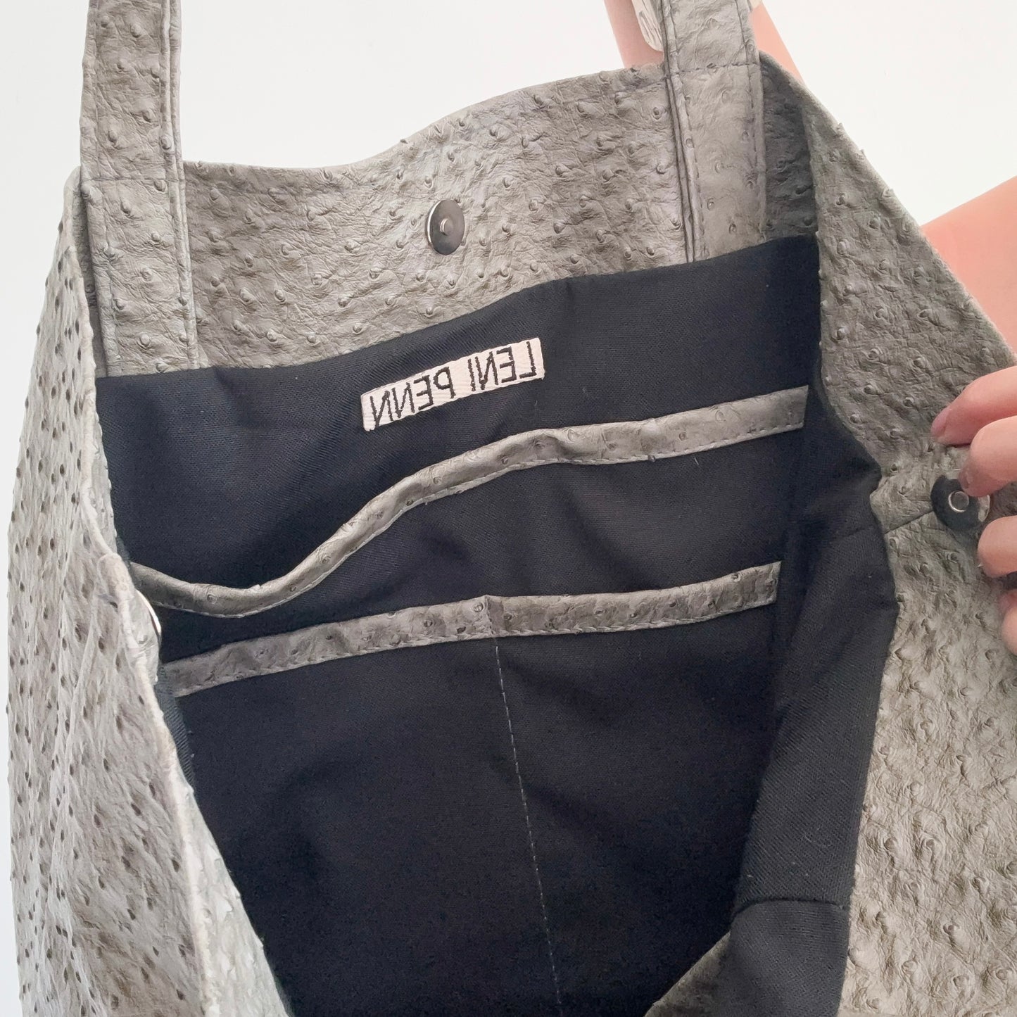 2010's Grey Vegan Ostrich Totebag