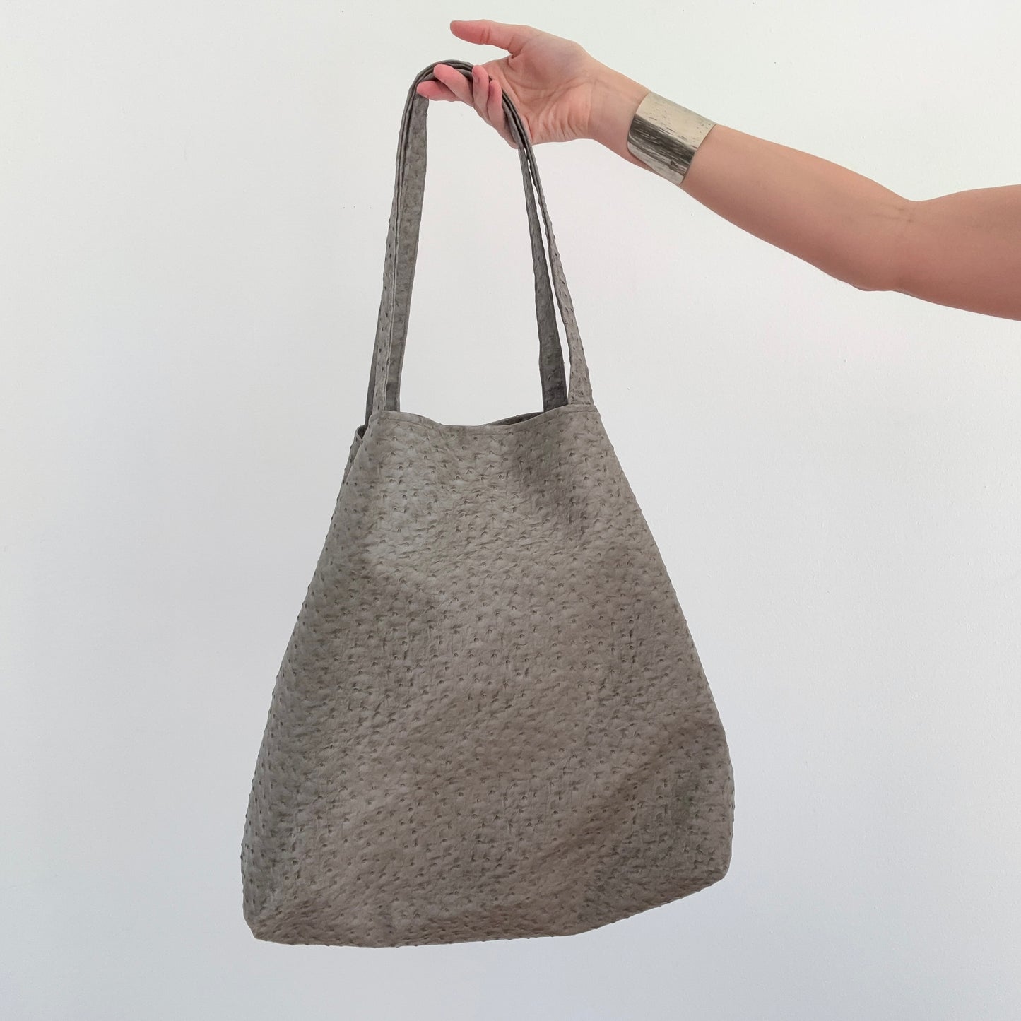 2010's Grey Vegan Ostrich Totebag