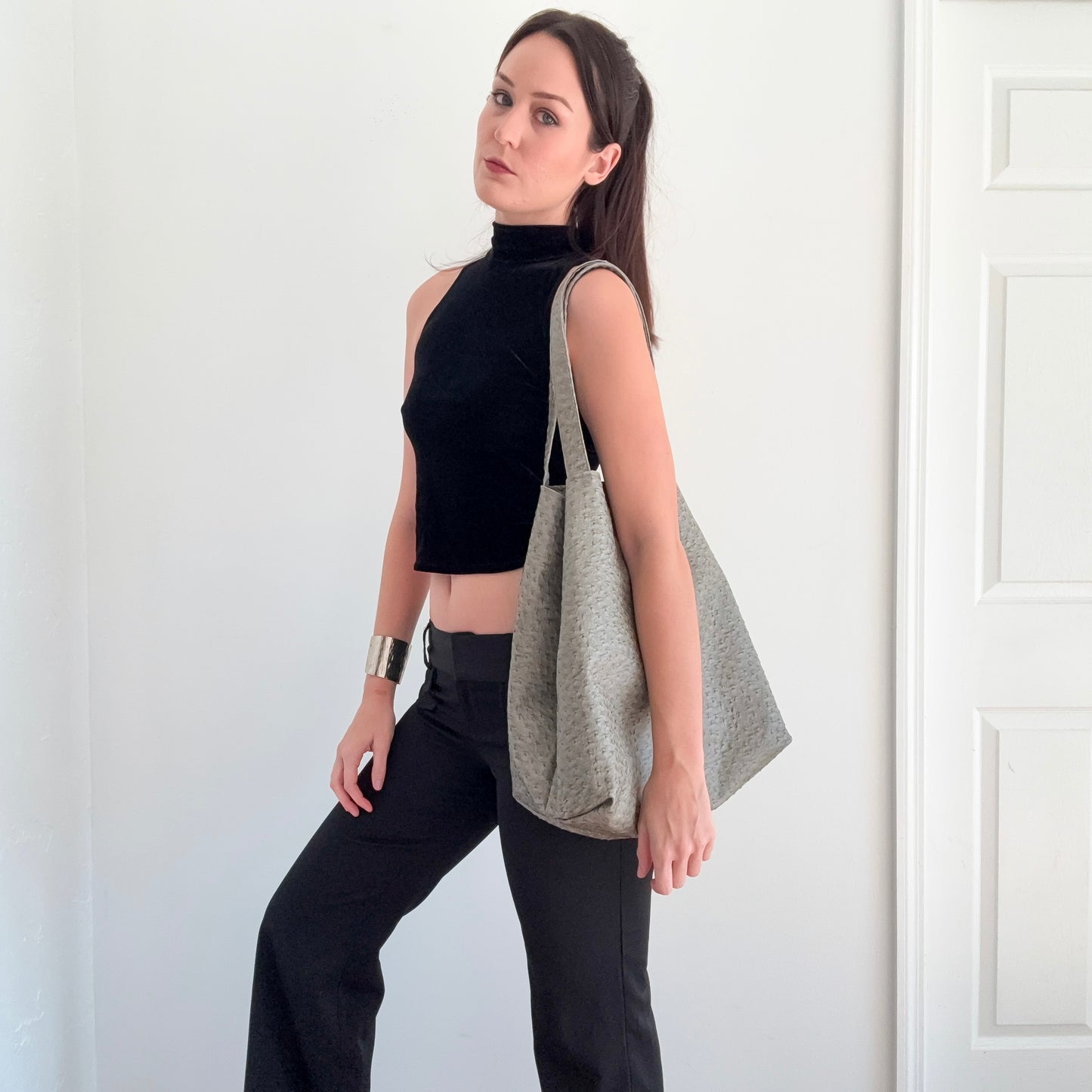 2010's Grey Vegan Ostrich Totebag