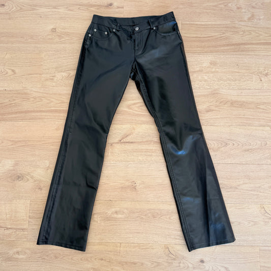 Y2K Express Black Vinyl Rockstar Pants / SZ 2/4