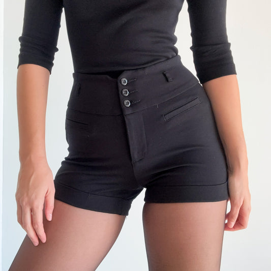 Y2K Black High Waist Hot Shorts / SZ M/L