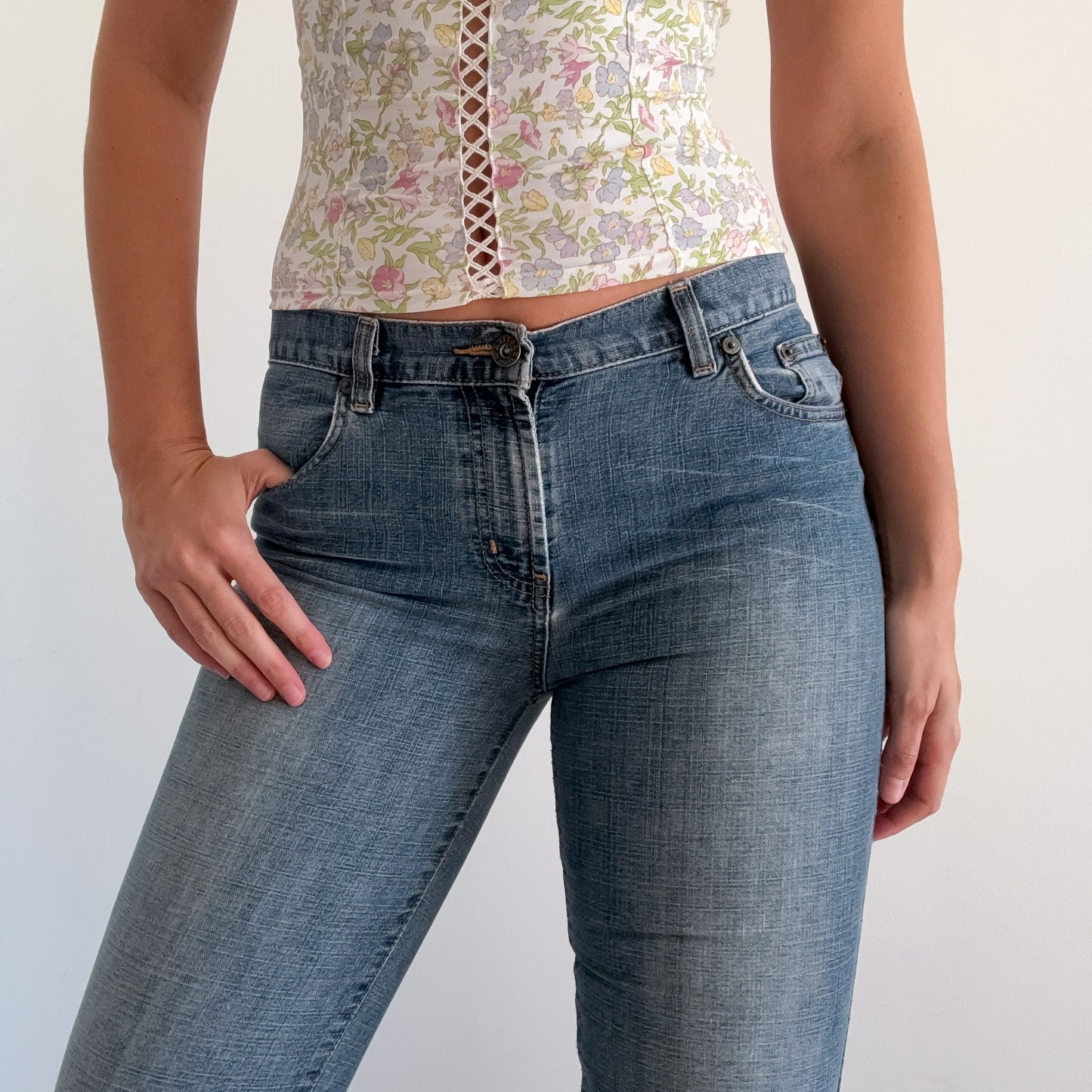 Y2K Nautica Flower Patch Denim Jeans / SZ 6/8