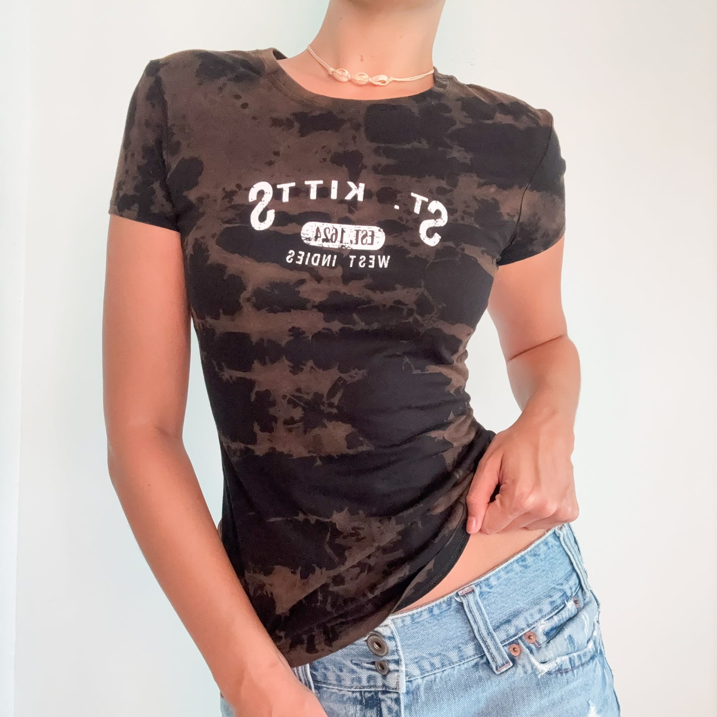 Y2K Brown Tie Dye Graphic Tee / SZ S